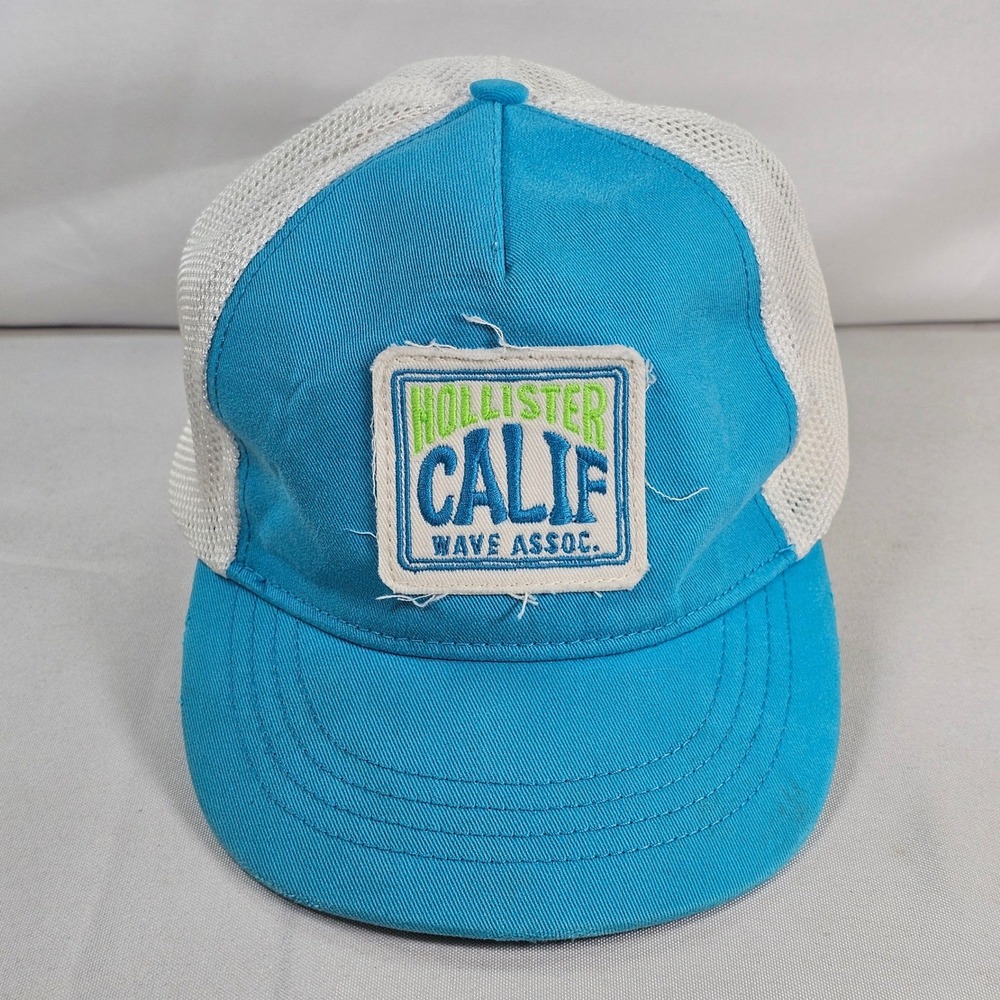 Hollister California Wave Assoc Trucker Hat Blue White Mesh Snapback Cap 3M2472